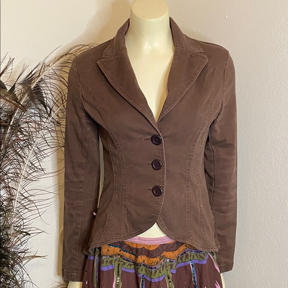 Brown Women's Tailored Blazer Jacket